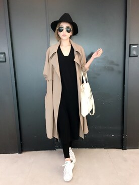 「Marjorie（マージョリー）のアイテム（ジャケット/アウター）」を使った、張樹樹さん（レディース・160cm）の春コーディネート