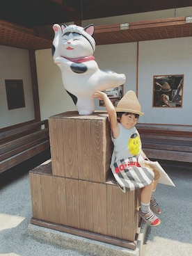 「BOBO CHOSES（ボボショーズ）のアイテム（Tシャツ/カットソー、ホワイト系）」を使った、iorinrinさん（キッズ）の夏コーディネート