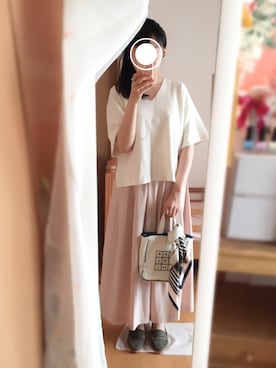 「アイテム（ローファー、グリーン系）」を使った、あひさん（レディース・162cm）の夏コーディネート