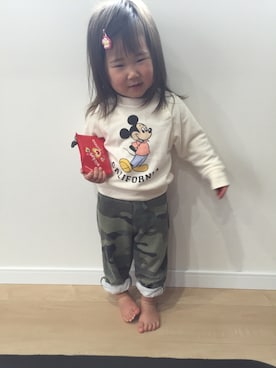 「ミッキーT」｜「アイテム（スウェット）」を使った、maiさん（キッズ・80cm）の冬コーディネート