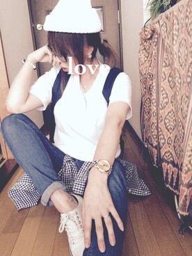 ♥︎ 𝕃𝕆𝕍𝔼 ♥︎さんの（UNIQLO | ユニクロ）を使ったコーディネート