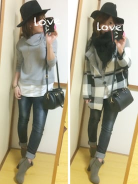 「NET（ネット）のアイテム（ダウンジャケット/コート）」を使った、♥︎ 𝕃𝕆𝕍𝔼 ♥︎さん（レディース・163cm）の冬コーディネート