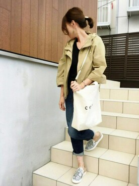 「ボーイフレンドデニム」｜「アイテム（ブルゾン）」を使った、♥︎ 𝕃𝕆𝕍𝔼 ♥︎さん（レディース・163cm）の秋コーディネート