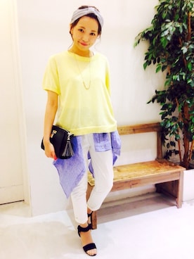 「ブルー x ホワイト」｜おはぎさん（レディース・157cm）の春コーディネート