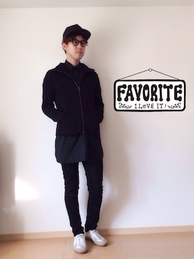 「白いスニーカー」｜「アイテム（ブルゾン）」を使った、lightyearさん（メンズ・180cm）の冬コーディネート