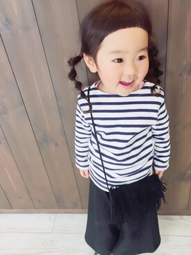 「オンザ眉毛」｜「アイテム（その他）」を使った、yumiiiさん（キッズ・90cm）の冬コーディネート