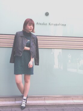 「Keith Haring（キース・ヘリング）のアイテム（スカート）」を使った、에리나   (Erina)さん（レディース・161cm）の春コーディネート