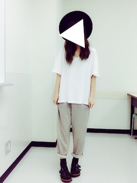 「ベルトサンダル」｜「アイテム（帽子）」を使った、なっつんさん（レディース・156cm）の夏コーディネート