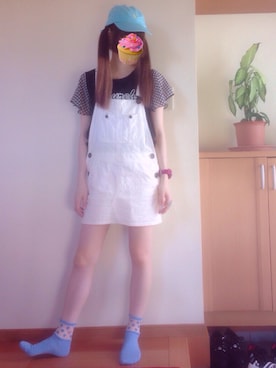 「アイテム（アナログ腕時計、ピンク系）」を使った、み🌹さん（レディース・161cm）の夏コーディネート