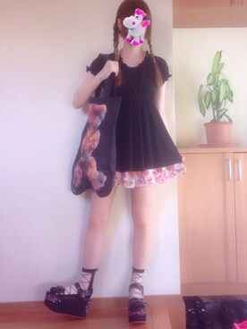 「厚底」｜み🌹さん（レディース・161cm）の夏コーディネート