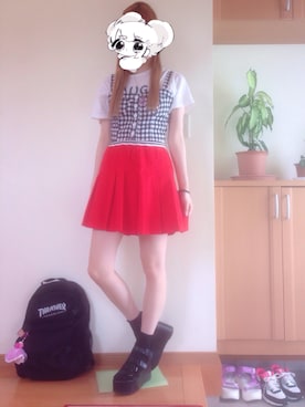 「アイテム（アクセサリー、パープル系）」を使った、み🌹さん（レディース・161cm）の秋コーディネート