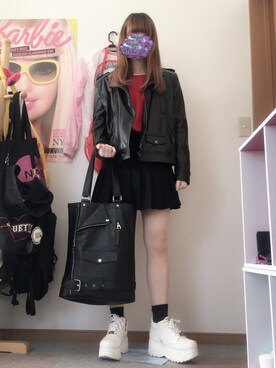 「BUBBLES（バブルス）のアイテム（バッグ）」を使った、み🌹さん（レディース・161cm）の冬コーディネート