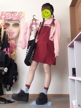 「HELL CAT PUNKS（ヘルキャットパンクス）のアイテム（帽子）」を使った、み🌹さん（レディース・161cm）の春コーディネート