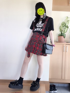 「HELL CAT PUNKS（ヘルキャットパンクス）のアイテム（スカート）」を使った、み🌹さん（レディース・161cm）の夏コーディネート