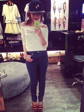 「DRWCYS」｜「アイテム（キャップ）」を使った、Hsuanさん（レディース・156cm）の春コーディネート