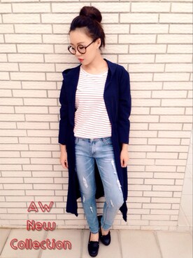 「pants」｜「アイテム（ピーコート）」を使った、Hsuanさん（レディース・156cm）の秋コーディネート
