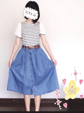 「ANOTHER BRANCH（アナザーブランチ）のアイテム（その他トップス）」を使った、もぉかさん（レディース・165cm）の夏コーディネート