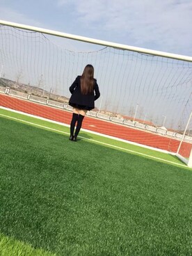 「spring」｜「アイテム（ダッフルコート）」を使った、Abby Zhangさん（レディース・160cm）の春コーディネート