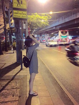 「ZARA（ザラ）のアイテム（Tシャツ/カットソー、その他）」を使った、Abby Zhangさん（レディース・160cm）の春コーディネート