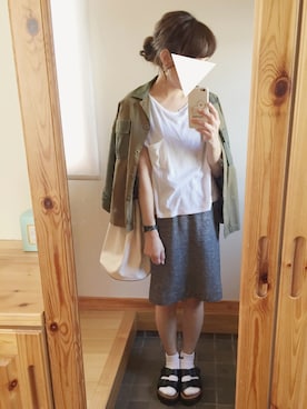 「Ray BEAMS（レイビームス）のアイテム（ブルゾン）」を使った、sanさん（レディース・159cm）の夏コーディネート