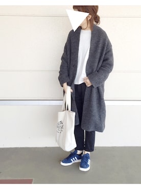 「ADAM ET ROPE'（アダムエロペ）のアイテム（ダッフルコート）」を使った、sanさん（レディース・159cm）の冬コーディネート