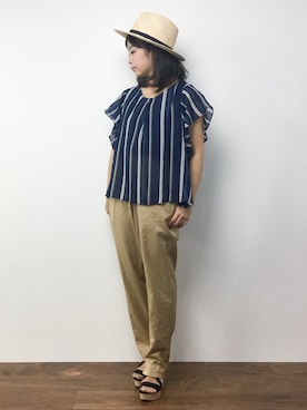 「Lulud（ルルド）のアイテム」を使った、ゆか☺︎さん（レディース・154cm）の夏コーディネート