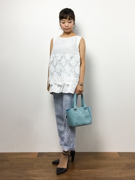 「PATRICK COX（パトリック・コックス）のアイテム（バッグ）」を使った、ゆか☺︎さん（レディース・154cm）の夏コーディネート