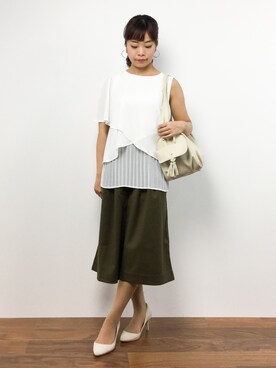 「min@RNA（ミンアットアールエヌエー）のアイテム」を使った、ゆか☺︎さん（レディース・154cm）の夏コーディネート