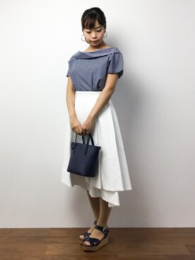 「THE IRON（アイロン）のアイテム」を使った、ゆか☺︎さん（レディース・154cm）の夏コーディネート