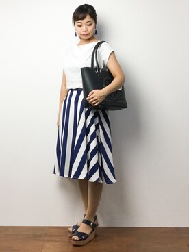 「Raisonne（レゾネ）のアイテム」を使った、ゆか☺︎さん（レディース・154cm）の夏コーディネート