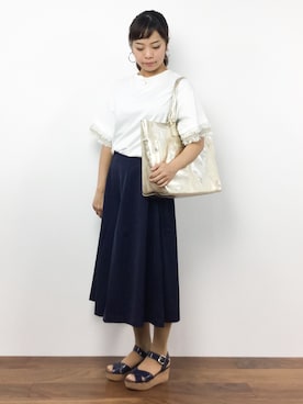 「THIS TABLE BY BEAU'RE SECOND（ヴュレセカンド）のアイテム」を使った、ゆか☺︎さん（レディース・154cm）の夏コーディネート