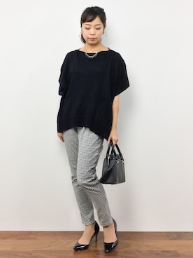 「PATTERN・fiona （パターンフィオナ）のアイテム（パンツ）」を使った、ゆか☺︎さん（レディース・154cm）の秋コーディネート