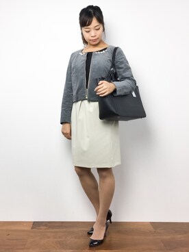 「ビジュー」｜「アイテム（ブルゾン）」を使った、ゆか☺︎さん（レディース・154cm）の秋コーディネート