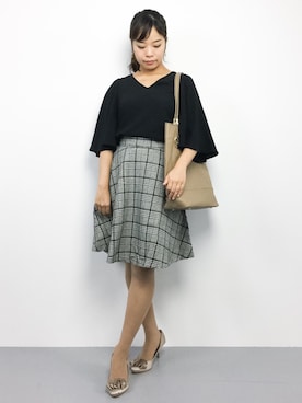 「フレアスリーブ」｜ゆか☺︎さん（レディース・154cm）の秋コーディネート