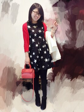 「アイテム（トートバッグ、オレンジ系）」を使った、Candiceさん（レディース・160cm）の春コーディネート