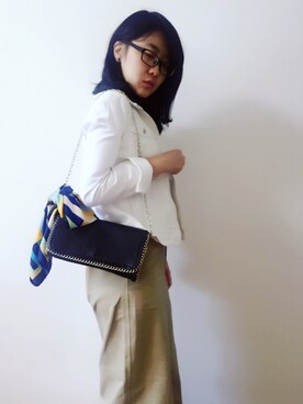 「stradivarius（ストラディバリウス）のアイテム（デニムジャケット）」を使った、Candiceさん（レディース・160cm）の春コーディネート