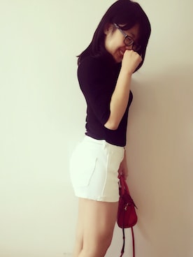 「アイテム（トートバッグ、オレンジ系）」を使った、Candiceさん（レディース・160cm）の春コーディネート