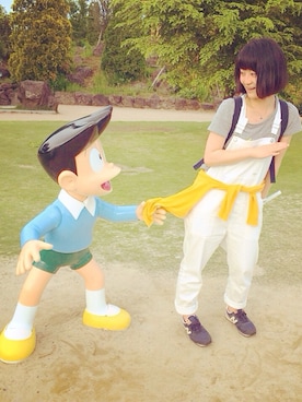「BACK NUMBER（バックナンバー）のアイテム（サロペット/オーバーオール）」を使った、mimikoさん（レディース・154cm）の夏コーディネート