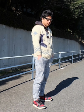 「カウチン」｜Michinori Fujishiroさん（メンズ・175cm）の冬コーディネート