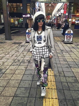 「M.Y.O.B（エム.ワイ.オー.ビー）のアイテム（Tシャツ/カットソー）」を使った、5884 + 775さん（レディース・162cm）の冬コーディネート
