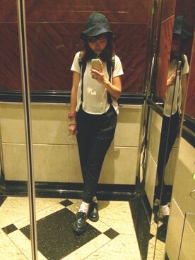 「A land（エーランド）のアイテム（ハンチング/ベレー帽）」を使った、Abby's Wardrobeさん（レディース・168cm）の夏コーディネート