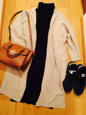 「黒ニット」｜つうちゃんさん（レディース・165cm）の冬コーディネート