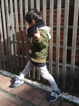 「アイテム（MA-1）」を使った、A&Aさん（キッズ・100cm）の冬コーディネート