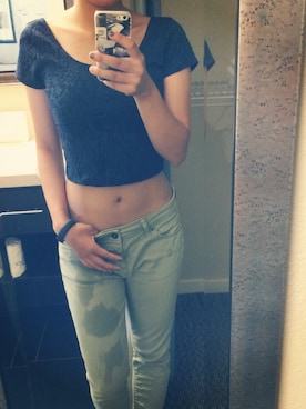 「Abercrombie&Fitch（アバークロンビーアンドフィッチ）のアイテム」を使った、えるあきさん（レディース・158cm）の冬コーディネート