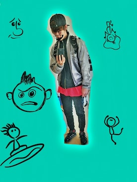 「NEFF（ネフ）のアイテム（帽子）」を使った、波汰さん（メンズ・176cm）の秋コーディネート