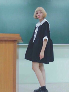 「Dr. Martens（ドクターマーチン）のDr.Martens (ドクターマーチン)/1461 3EYE GIBSON SHOES（その他シューズ）」を使った、Wei Yu Shihさん（レディース・162cm）の春コーディネート