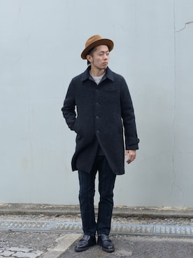 「Paraboot（パラブーツ）のアイテム（レインシューズ）」を使った、TEJIEさん（メンズ・180cm）の秋コーディネート