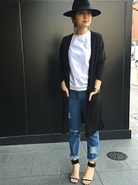 「ロングカーディガン」｜AYAさん（レディース・163cm）の春コーディネート