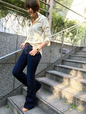 「MADISON BLUE（マディソンブルー）のアイテム（シャツ/ブラウス）」を使った、AYAさん（レディース・163cm）の春コーディネート