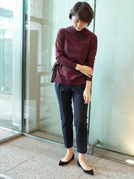 「INCOTEX（インコテックス）のアイテム」を使った、AYAさん（レディース・163cm）の秋コーディネート